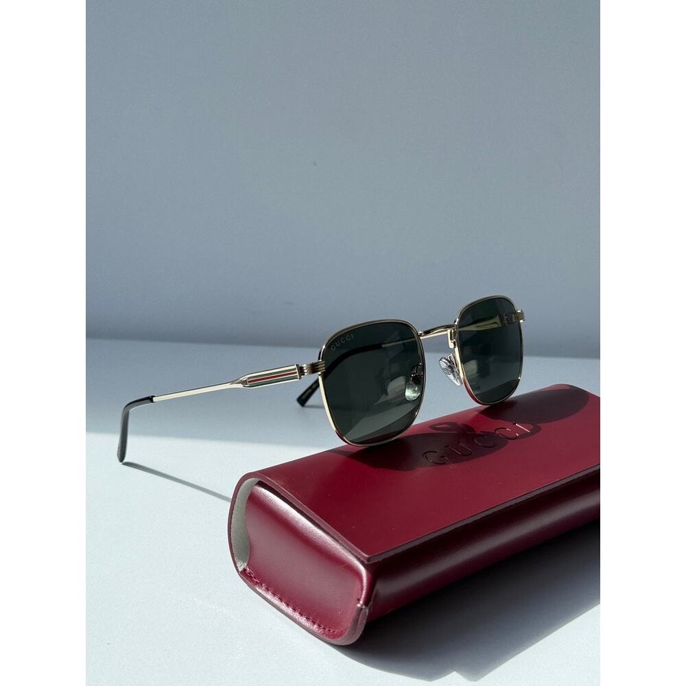 NEW Gucci GG1876S Gold Round Sunglasses $545 - Picture 4 of 9